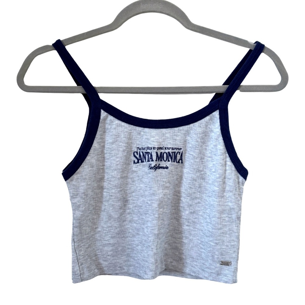 Pull & Bear Santa Monica Gray and Navy Tank Top